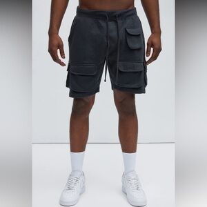 NWT The Reason fleece cargo sweatshirt shorts S
